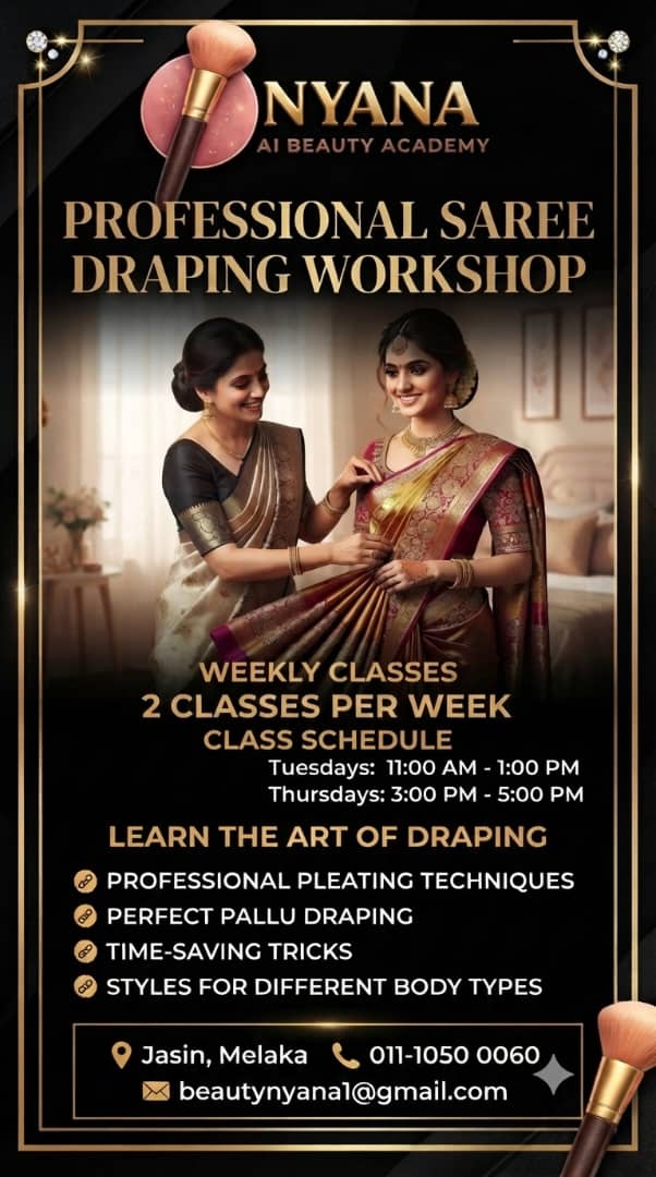 Professional Saree Draping Workshop at Nyana AI Beauty Academy